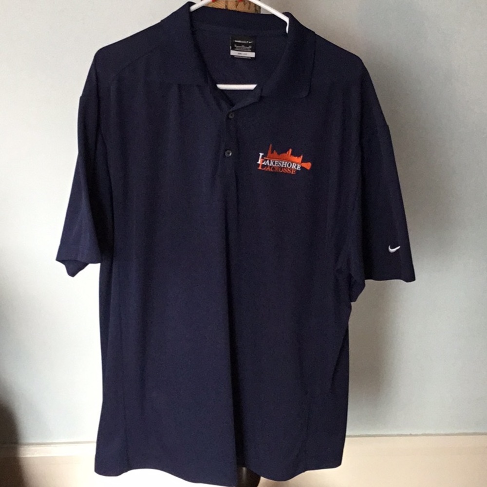 Nike drifit navy Lakeshore Lacrosse lax dad shirt